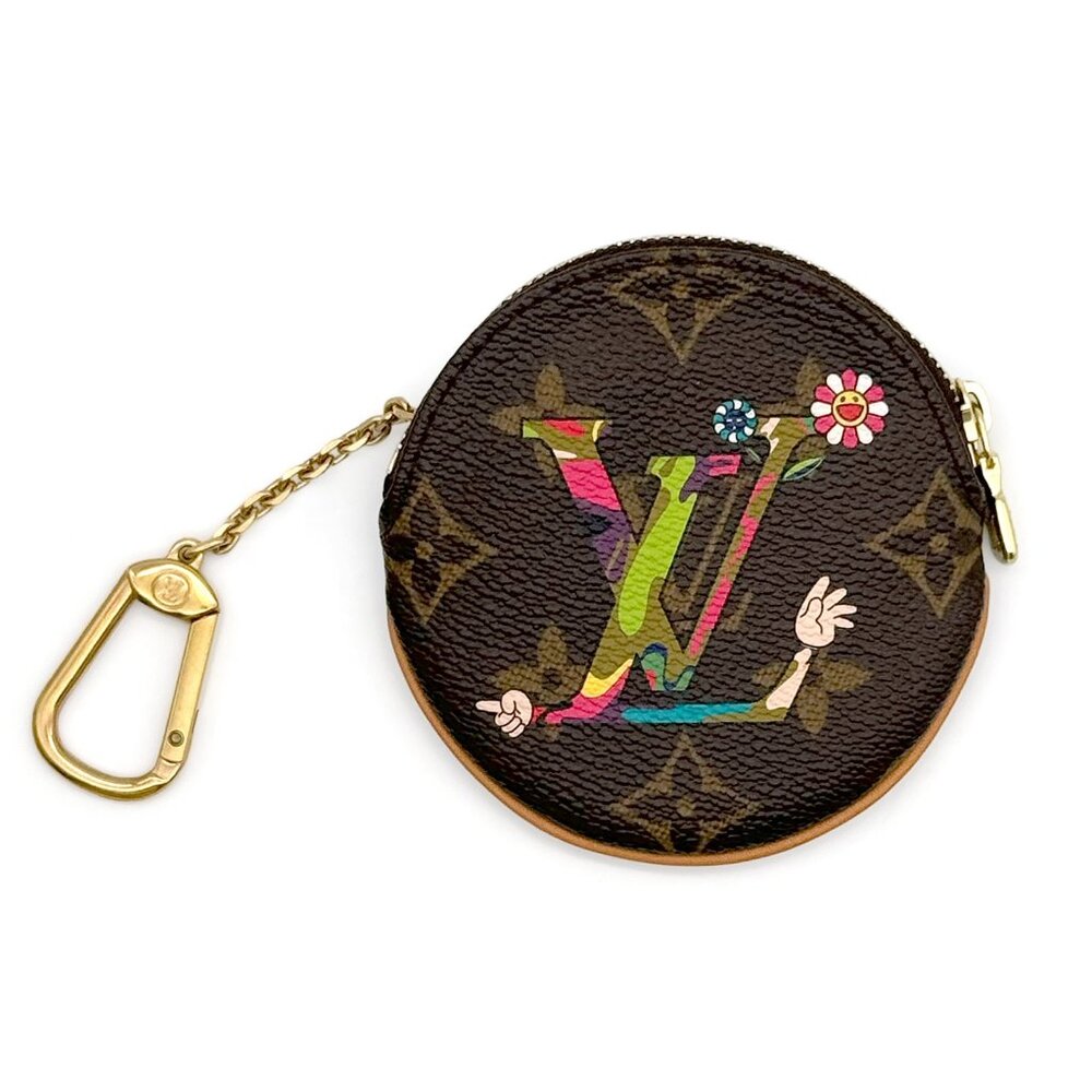 NWT Louis Vuitton Murakami Monogram LV Hands Coin Purse/Wallet Key Chain #M95563